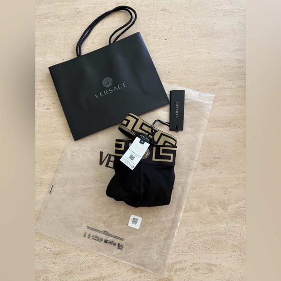 NWT VERSACE MEN’S GRECA BORDER BLACK JOCKSTRAP SIZE/6 - Picture 8 of 9